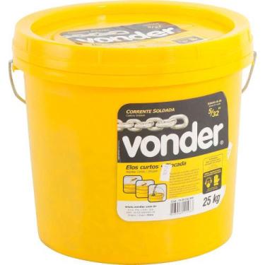 Imagem de Corrente 1/4" longa zincada balde plástico com 25 quilos - Vonder