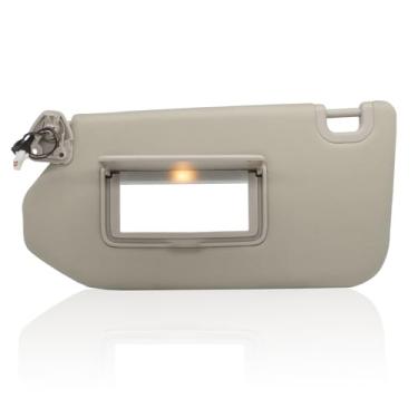 Imagem de Substituição da viseira solar do lado esquerdo do motorista compatível com 2013-2018 Pathfinder 2014-17 Infiniti QX60 e Infiniti JX35 2013 com lâmpada e espelho substitui 96401-9PB0A 964009PB0A cor bege