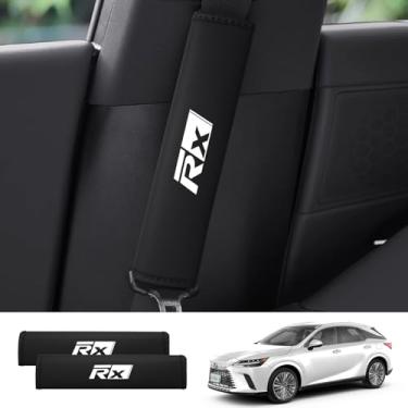 Imagem de Treesiche Almofada de ombro para cinto de segurança de couro Nappa, capa de cinto de segurança para Lexus RX 350 350h 500 e compatível com Lexus todos os modelos de carro (pacote com 2)