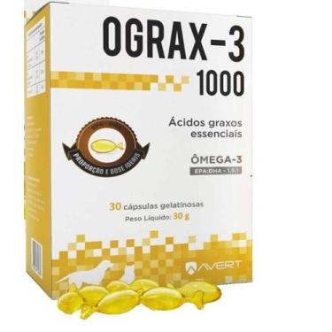 Imagem de Ograx 1000mg Omega 3 Suplemento Pele Cães e Gatos 30 Cápsulas - Avert