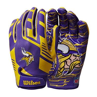 Imagem de Luvas de futebol americano Wilson NFL Stretch Fit - Minnesota a-Youth
