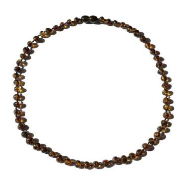 Imagem de Colar de Âmbar Báltico Verde Escuro Não Polido para Criança - Âmbar Or