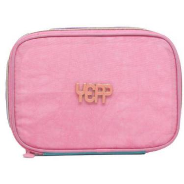 Imagem de Estojo Escolar Box Quadrado Nylon Yepp MF8146-EST, Rosa