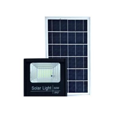 Imagem de Refletor 50w + Painel Solar Led Ip67 Com Controle Remoto - Solar Light
