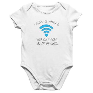 Imagem de Body Bebê Algodão Home Is Where Wifi Connects Automatically - Foca na 