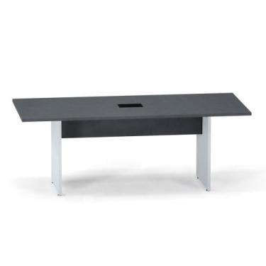 Imagem de Mesa Reunião Power Box Pé Painel P25 Pandin 2,6 M Grafito e Cinza