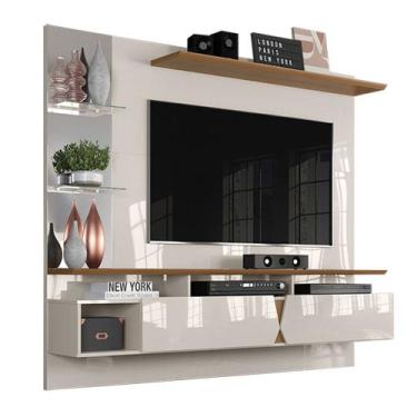 Imagem de Painel Intense Off White/Damasco para TV até 55 Polegadas com 2 Portas