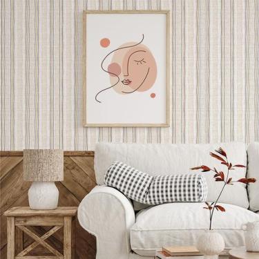 Imagem de Papel de Parede Listrado com Efeito de Textura Linha - RAYAS - Upzdeco