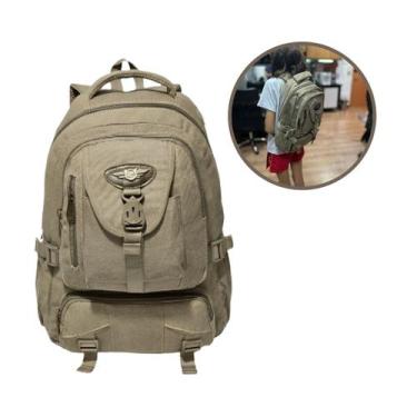 Imagem de Mochila Casual Lona Com Bolsos Laterais Alça Ajustavel 21L - kvn