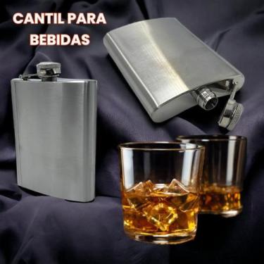 Imagem de Cantil Inox premium porta bebida Frasco Garrafa Whiskeira vodka, Tequi