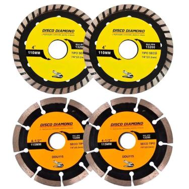 Imagem de Kit 4 Disco Serra Circular 115mm-100mm Mármore Concreto