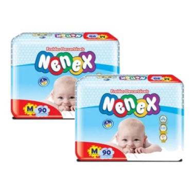 Imagem de Fralda Nenex 2 Pacotes Tamanho M com 180 Unidades -5 á 9kg.