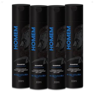 Imagem de Kit Shampoo Acquaflora Homem Cabelos Normais Com 4 300ml