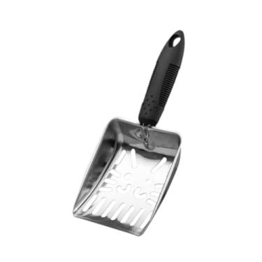 Imagem de Bothyi Cat Litter Scoop Cat Sand Ferramenta de limpeza portátil Litter Bandeja de lixo para gatinhos Levantador de resíduos Metal Scoop, Preto