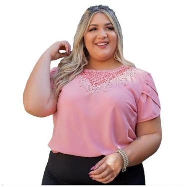 Imagem de Blusa moda evangélica plus size kit c/3 com pedraria barata - R.S MODA