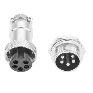 Imagem de Conector MIC 5 Pinos Macho/Fêmea - Kit com 5 Pares de Metal