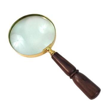 Imagem de Lupa De Aumento Decorativa Madeira Dourada 23X10Cm