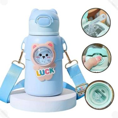 Imagem de Garrafa Termica Infantil 500mL 3D - garrafa de agua termica, Azul