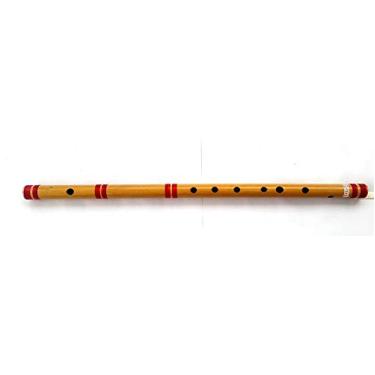 Imagem de Flauta lateral de bambu tradicional indiana Bansuri instrumento musical C SCALE, CHAVE 33 POLEGADAS