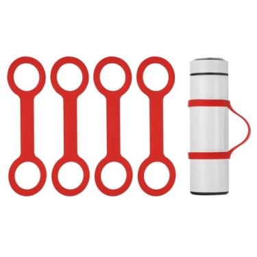 Imagem de PATIKIL Alça de suporte de garrafa de água, 4 peças de silicone macio portátil antiderrapante alça de suporte de garrafa de água para corrida ao ar livre, bicicleta, academia, corrida, transporte,
