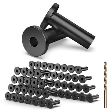 Imagem de TooTaci 60 peças de mangas protetoras de aço inoxidável T316 para kit de trilhos de cabo preto 1/8, protetor de poste de corrimão marítimo de 1/8 para postes de madeira, ferragens de corrimão de 1/8