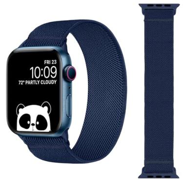 Imagem de Pulseira de nylon elástica para Apple Watch séries 9/8/7/6/5/4/4/3/2/1/SE compatível com Apple Watch de 38/40/41 mm