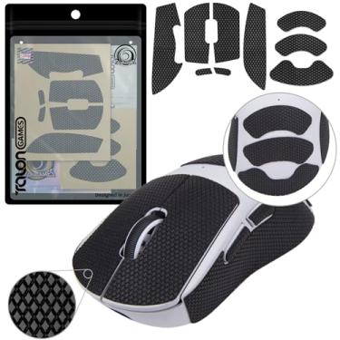 Imagem de TALONGAMES Fita antiderrapante para mouse compatível com mouse gamer sem fio Logitech G PRO X Superlight 2 DEX, absorção de suor de palma, fina de 0,5 mm, cortada para ajustar, fácil de aplicar, pele