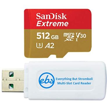 Imagem de Cartão de memória SanDisk 512 GB Extreme MicroSDXC UHS-I cartão até 190 MB/s C10 A2 compatível com modelos de telefone Samsung A-Series (SDSQXAV-512G-GN6MN) pacote com 1 leitor de micro cartão