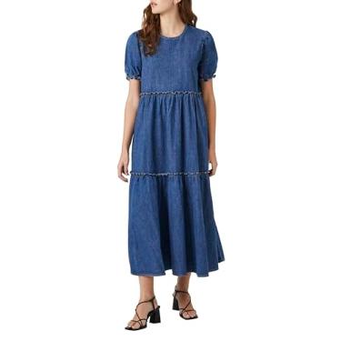 Imagem de Forever 21 Vestido longo feminino com babados e babados, Jeans médio, G