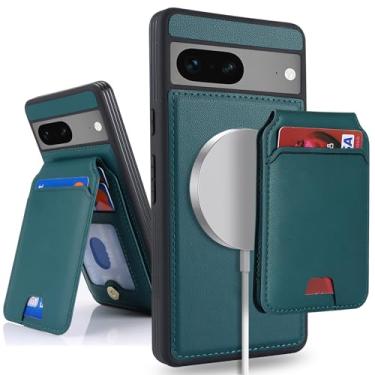 Imagem de SailorTech Capa para Google Pixel 7a com suporte para cartão de crédito, serve para celular Pixel 7a capa de couro para mulheres compatível com carteira destacável 2 em 1 para homens - verde