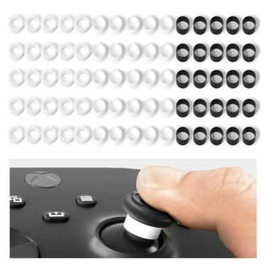 Imagem de ELETIUO Protetores de Joystick de Silicone, Protetor Elástico Invisível Compatível com Acessórios de Controle de Jogo Steam Deck/Xbox/Ps4/Ps5/Switch Pro, 60 Peças Transparente + Preto + Branco