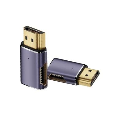 Imagem de Kework Adaptador de extensão HDMI 2.1 8K @60Hz, pacote com 2, extensor bidirecional 3D 48 Gbps, conector macho para fêmea lado direito acoplador para Xbox HDTV PS5/4 Switch, suporta 4K @120Hz 2K