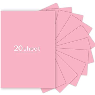 Imagem de 20 folhas de cartolina rosa 21 x 28 cm, 250 g/m²/41 kg papel cartão rosa para confecção de cartões de artes DIY, papel de artesanato preto para convites, impressão estacionária, suprimentos para scrapbook