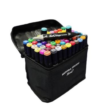 Imagem de Marcadores Coloridos 40 cores Pincel de Estudante de Arte Com Ponta Dupla Canetas de Tinta à Base de Alcool Caneta Para Quadro Branco Marcadores Coloridos de Arte de Pintura