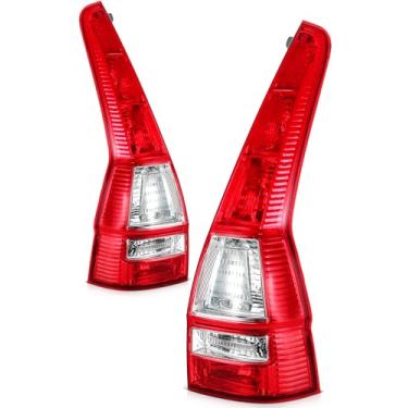 Imagem de LBRST Conjunto de lanterna traseira compatível com 2007-2011 para Honda CR-V EX lente vermelha transparente de 4 portas, alojamento preto, lado do motorista e do passageiro 33501SWAA02 HO2801173