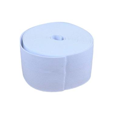 Imagem de Faixa elástica plana de 10 metros para costurar roupas acessórios para calças cinto elástico vestuário tecido de costura DIY (branco, 2" (50 mm) x 10 metros)