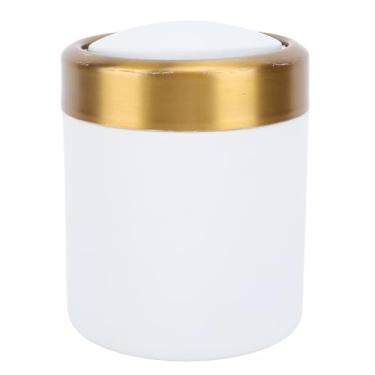 Imagem de Lata de Lixo Pequena para Banheiro Lixeira de Mesa Elegante, Lixeira Flip Top de Aço Inoxidável 304 Com Tampa Giratória, Design Compacto para Sala de Estar, Escritório, Banheiro