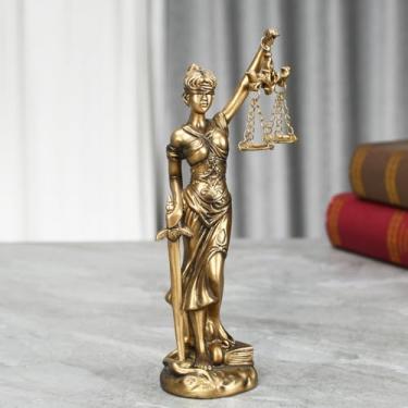 Imagem de Estátua de Lady Justice Fairness and Scales of Justice Greek Roman Goddess of Justice Estatueta de resina para decoração de casa, escritório de advocacia para mesa, estante de livros, sala de estar,