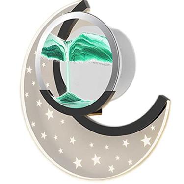Imagem de Luminária de parede com pintura em areia movediça 3D, luminária de parede com pintura em areia de 16 W, luminária de parede criativa em formato de ampulheta, luzes de parede decorativas em f