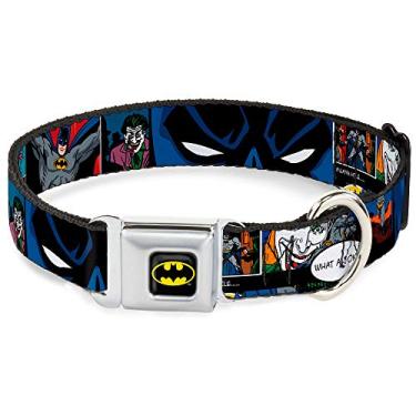 Imagem de Buckle-Down Coleira para cães com fivela de cinto de segurança – Faixa de quadrinhos Batman e Coringa – 2,5 cm de largura – Serve para pescoços de 38 a 66 cm – Grande