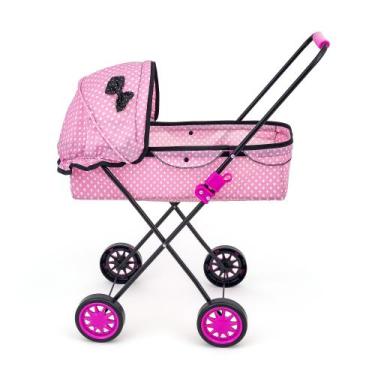 Imagem de Carrinho de Boneca Veneza 79cm Alt Bebe Reborn - Sag Toys, Rosa coraçã