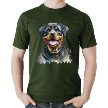 Imagem de Camiseta Algodão Cachorro Rottweiler - Foca na Moda, Musgo, GGG