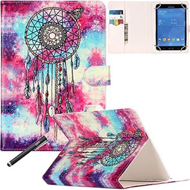 Imagem de Capa universal de 20.3 cm, capa fólio de couro PU NewShine com compartimentos para cartões para Galaxy Tab 3, Tab 4, Note 8.0 / iPad mini 1, 2, 3 / Amazon Kindle Fire HD, Fire HDX e mais 8 polegadas