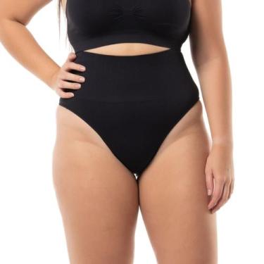 Imagem de Calcinha Cintura Alta Modeladora Sem Costura Modelo Tanga Média Compre