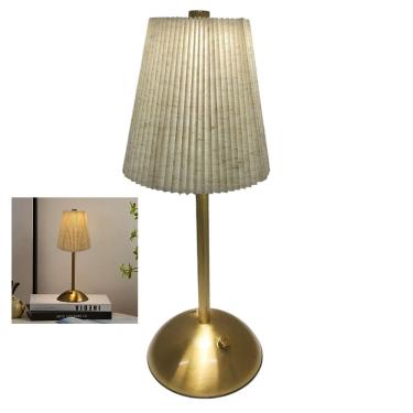 Imagem de Luminaria de Mesa LED 3 Tons Controle de Intensidade Bateria Recarregavel USB Decoraçao Quarto Cabeceira Leitura Estudo Home Office Iluminaçao