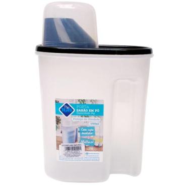 Imagem de Dispenser Porta Sabão em Pó Liquidos Ração 1,7L Com Tampa 1 UN - PLAST