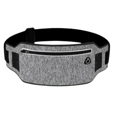 Imagem de Pochete Slim Fitness Porta Celular e Dinheiro para Corrida, Caminhada, Academia e Ciclismo com Material respirável e impermeável, Saída para fone de ouvido e faixa refletiva (PRETO E CINZA)