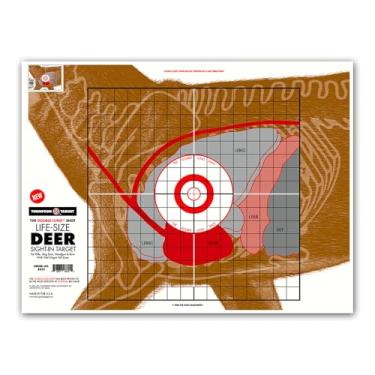 Imagem de Thompson Target Visão de órgão vital de veado em tamanho real em tiro de pulmão duplo - 48 x 63 cm papel grande caça e tiro alvos - pacote com 25