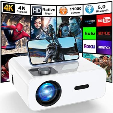 Imagem de HONPOW Projetor, Projetor Bluetooth Full Hd 1080P Nativo, 11000 Lúmens Mini Projetor De Filmes Portátil Para Ambientes Internos E Externos Compatível Com Laptop, Smartphone, Tv Stick, Xbox, Ps5