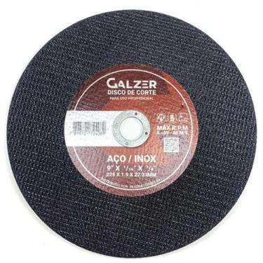 Imagem de Disco de Corte p/Aço e Aço Inox 9" 1.9mm Furo 22.22mm - Galzer